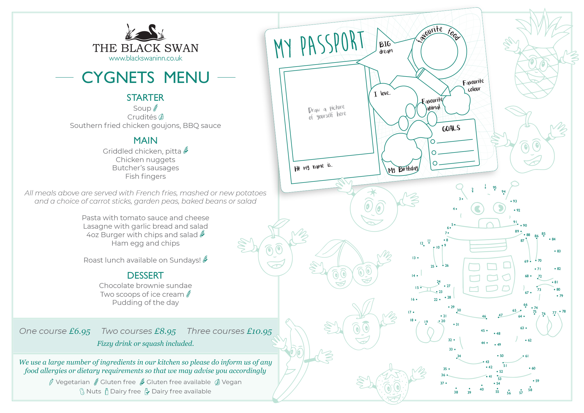 Cygnets menu