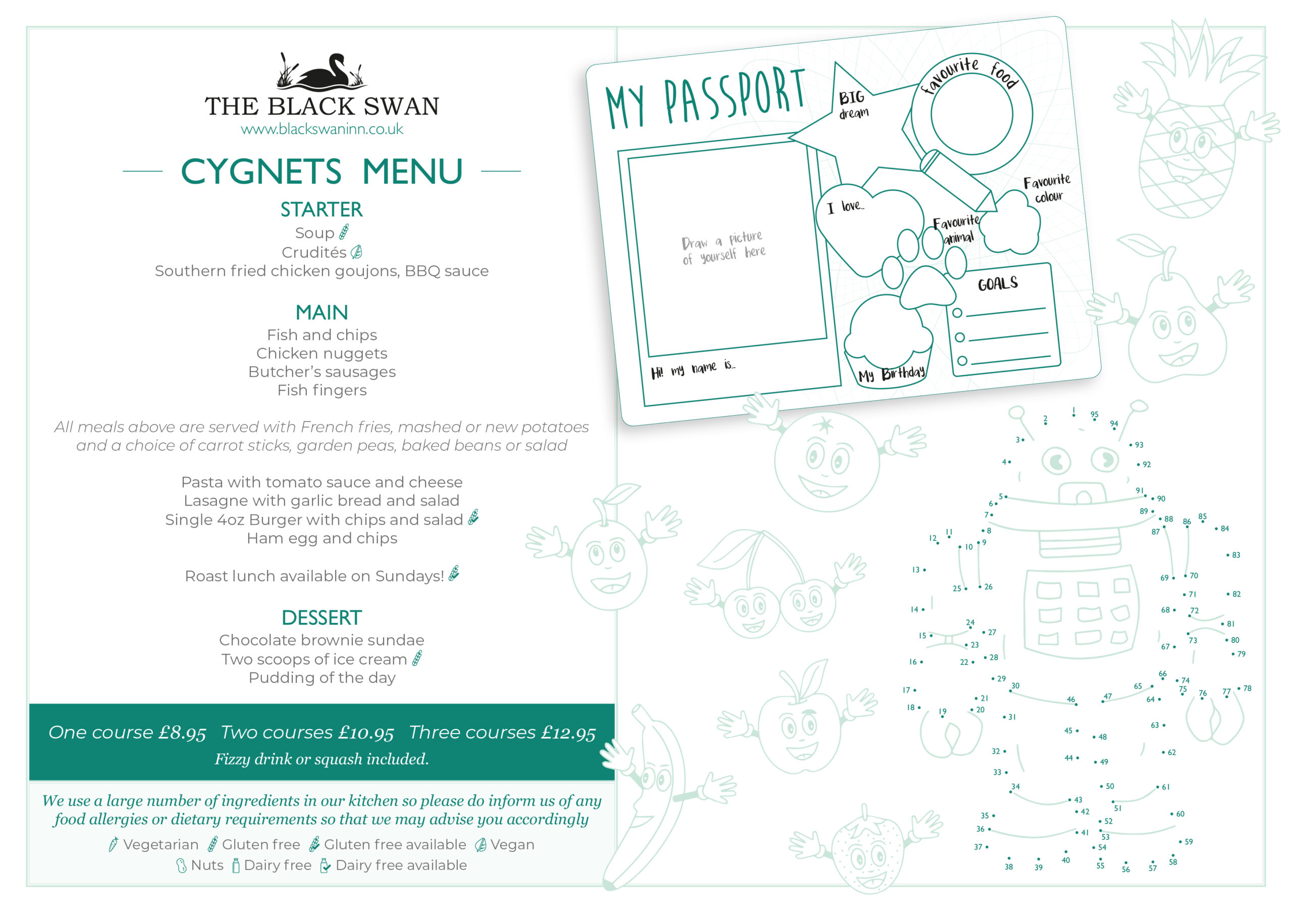 Cygnets Menu