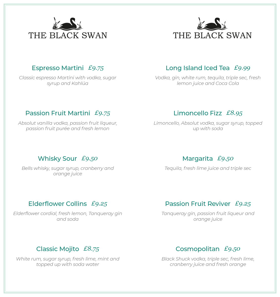 Cocktail Menu