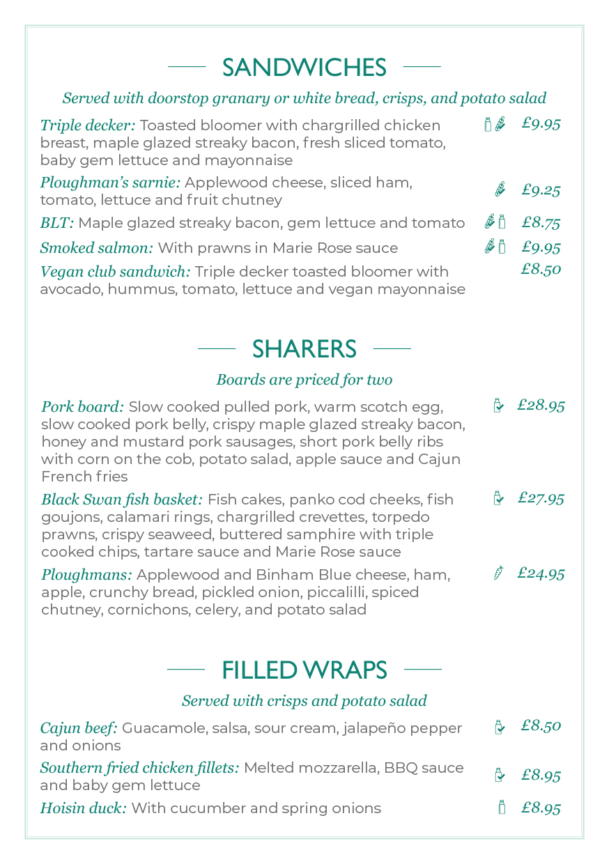 Light Lunch Menu